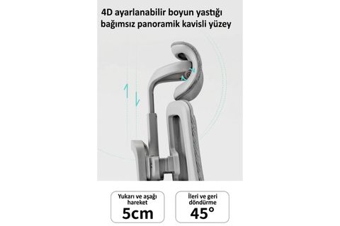 GUSTO 6D OYUNCU, YÖNETİCİ, ÇALIŞMA KOLTUĞU, GRİ