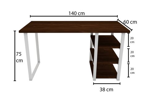 WOODESK DİZAYN MASİF AĞAÇ ÇALIŞMA MASASI, CEVİZ RENK, CPT4618-140