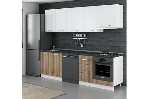 MİNAR 255 CM MUTFAK DOLABI BEYAZ DORE 255 D13