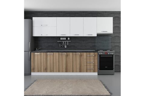 MİNAR BADE 300 CM MUTFAK DOLABI BEYAZ DORE 300-D8