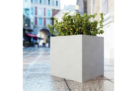 HAFİF BETON SAKSI TERRAZO CUBE XL KIRMIZI