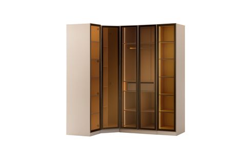 VİTA CAM KÖŞE MDF GARDIROP, 3 KAPAKLI