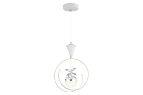 MENGÜ TEKLİ 3 RENKLİ LED AVİZE, BEYAZ KROM