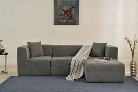 RAKS SERİSİ MODULER FULL SÜNGER KÖŞE KOLTUK, SAĞ VE SOL, GRİ