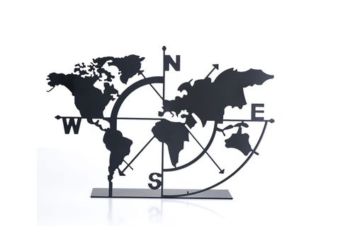 MUYİKA METAL MASA ÜSTÜ BİBLO, DÜNYA HARİTASI, 18X26CM