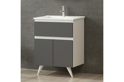 NİKA BANYO DOLABI ALT 65CM AY2K1Ç ETJ BEYAZ ANTRASİT