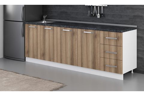 MİNAR 235 CM MUTFAK DOLABI BEYAZ DORE 235-D2-ALT MODÜL