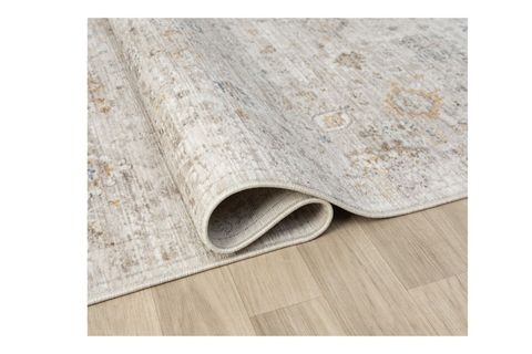 VİNTAGE ESKİTME DESENLİ DOKUMA MAKİNE HALISI, BEJ, 200X305, 10203