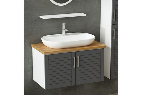 VERA BANYO DOLABI AS2K63, BEYAZ ANTRASİT, 85CM