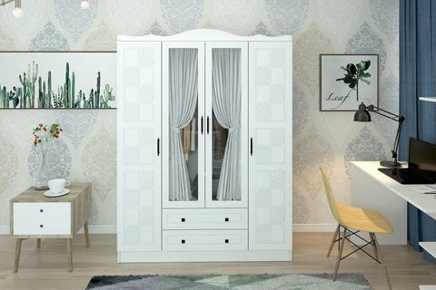 HİRA 4 KAPAK 2 CEKMECE PERDELİ GARDIROP