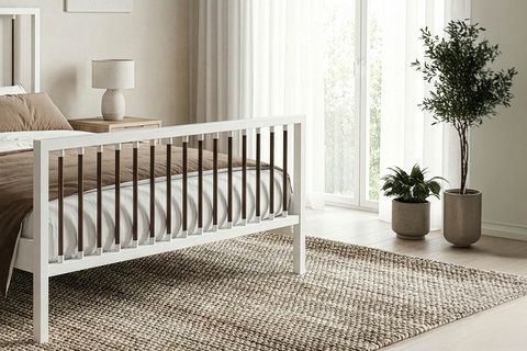 BREEZE METAL KARYOLA, BEYAZ, KAHVERENGİ 90X200