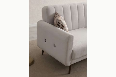 BONA ÜÇLÜ KOLTUK, CEVİZ AYAK, BEJ