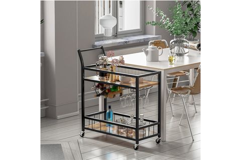 REMİ SİYAH METAL SERVİS ARABASI
