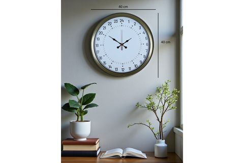 ESKİTME METAL 24 SAAT GÖSTERGELİ ÖZEL TASARIM DUVAR SAATİ 40 CM
