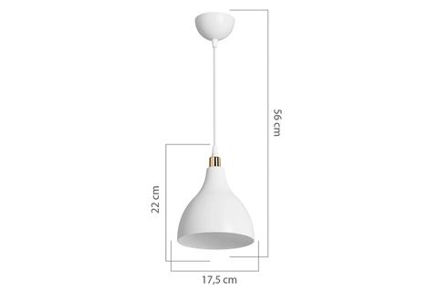EVLİGHT ZANO TEKLİ SARKIT AVİZE, BEYAZ