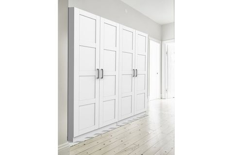 KARE DESEN 4 KAPAKLI GARDIROP BEYAZ BEYAZ RENK