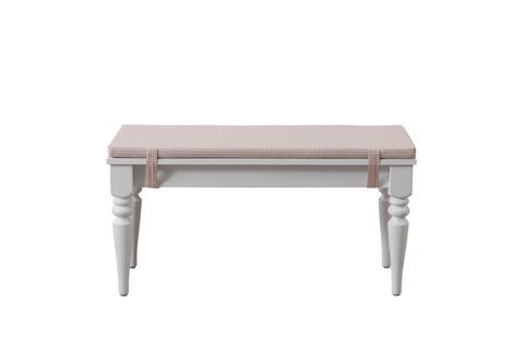 VENEDİK BENCH, BEYAZ ÜST, PEMBE PÖTİKARE, 95 CM