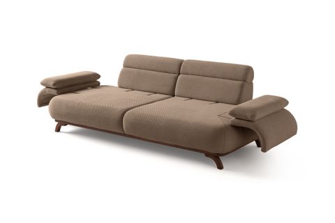 ALASKA SIRT MEKANIZMALI CEVIZ KASALI ÜÇLÜ KOLTUK, SÜTLÜ KAHVE