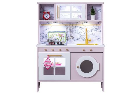 EĞİTİCİ MONTESSORİ MUTFAK ÇAMAŞIR MAKİNALI OYUNCAK SETİ, PEMBE