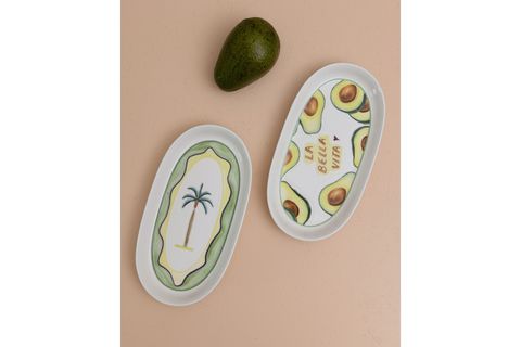 THE MİA ITALİAN SUMMER OVAL SERVİS TABAĞI 2Lİ 23 CM