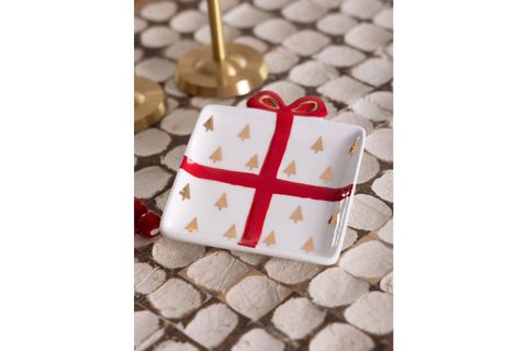 THE MİA FİYONK FİGÜRLÜ SERVİS TABAĞI AĞAÇ DEKORLU 22X17 CM