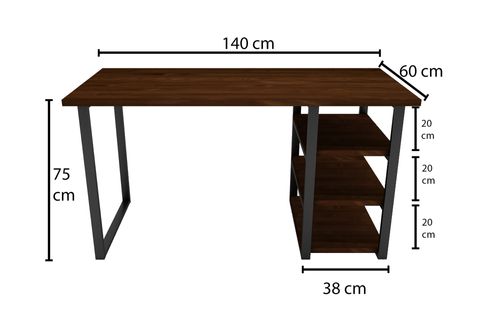 WOODESK ELEGANT MASİF AĞAÇ ÇALIŞMA MASASI, CEVİZ RENK, CPT4612-140