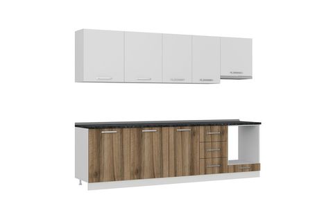 MİNAR EZGİ 280 CM MUTFAK DOLABI BEYAZ DORE 280-D5