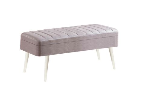 VİNA KUMAŞLI SANDIKLI BENCH, BEYAZ SOHO GRİ