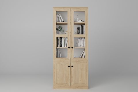 LİSA VİTRİN ÇOK AMAÇLI DOLAP, 4 KAPAKLI, SAFİR MEŞE