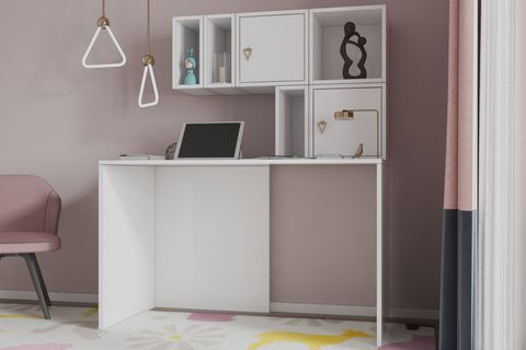 MİNİMALİST ÇALIŞMA MASASI, TASARIM BEYAZ