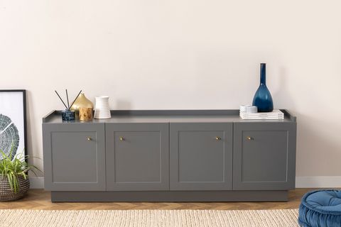 HENRY KİTAPLIKLI DOLAPLI TV SEHPASI, ANTRASİT