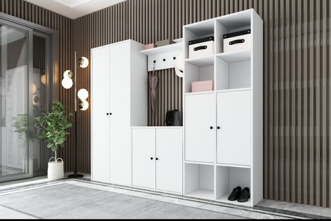LEONARDO PORTMANTO VESTİYER 252, DOLAPLI, BEYAZ, 163 CM VST1032