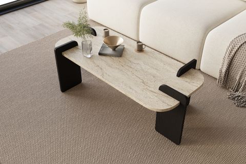 LEAPİRİ ORTA SEHPA MODERN MERMER DESEN SİYAH