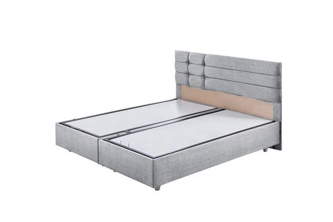VİYANA BAZA BAŞLIK LETTO YATAK SETİ, AÇIK GRİ, 180X200