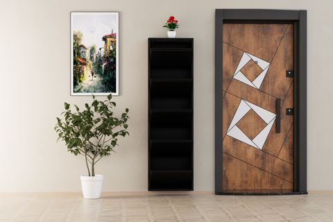 LİNEA METAL AYAKKABILIK, SİYAH, 5 KAPAKLI
