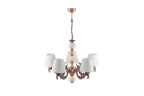 BEŞ KOLLU ZAMAK AVİZE KREM RENGİ ÇİNİLİ KREM ŞAPKALI