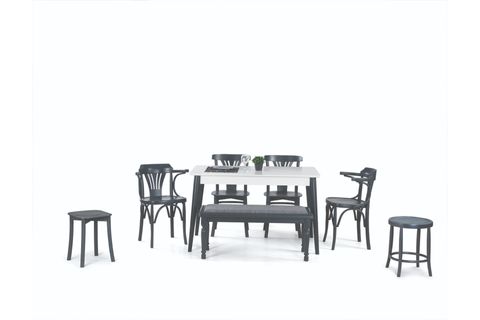 ARMONİA MASA + DEKOPAJLI SANDALYE TAKIMI, DİKDÖRTGEN, 125X80