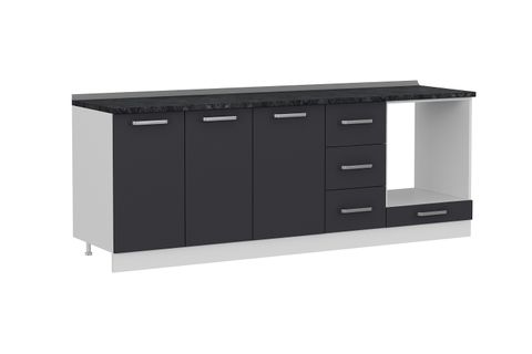 MİNAR 225 CM MUTFAK DOLABI BEYAZ ANTRASİT 225-A3-ALT MODÜL