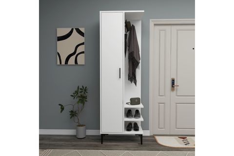 ARNETTİ EDUAR RAFLI ASKILI PORTMANTO, BEYAZ
