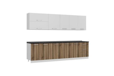 MİNAR BADE 300 CM MUTFAK DOLABI BEYAZ DORE 300-D1