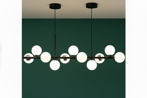 SELİN BEYAZ CAMLI SİYAH KROM DETAYLI AVİZE