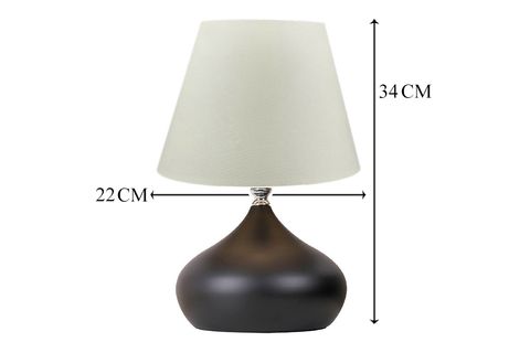 EVLİGHT LİNA MASA LAMBASI, KREM ŞAPKA, TEKLİ METAL ABAJUR