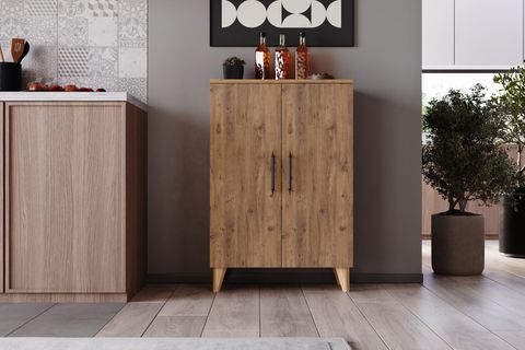 SARE ÇOK AMAÇLI DOLAP, ATLANTİK ÇAM, 3 RAFLI