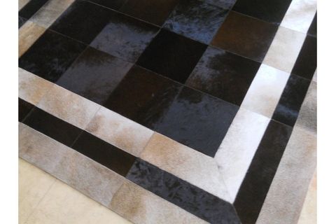 EXCLUSİVE DERİ PATCHWORK KAHVE BEJ 120X180