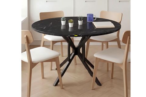SELİN YUVARLAK MUTFAK MASASI, SİYAH, 90 CM