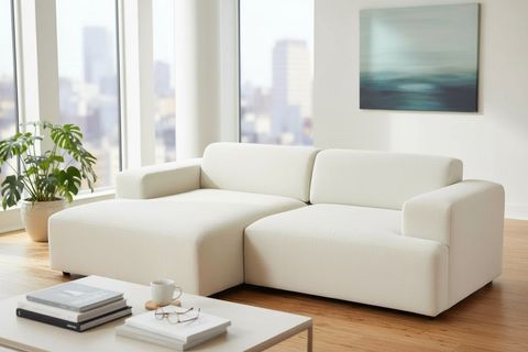 ELSA KETEN MİNİ KÖŞE KOLTUK, SOL KÖŞE, KIRIK BEYAZ