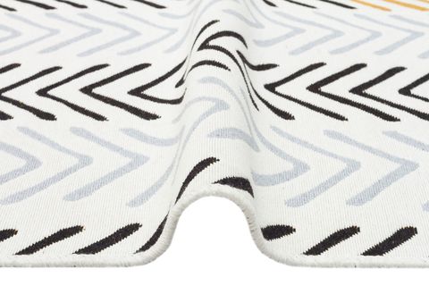 EKO HALI ARYA AR 19 WHİTE BLACK BEYAZ SİYAH HAV TOZ VERMEZ ÇİFT TARAFLI DOKUMA RENKLİ MODERN DESENLİ YIKANABİLİR KİLİM 120X180