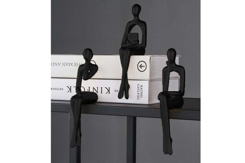 DÜŞÜNEN SOYUT ÜÇLÜ BİBLO, SİYAH