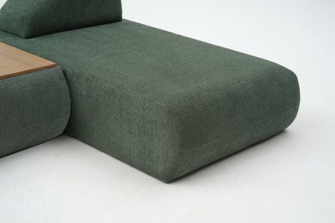 LİVA KÖŞE KOLTUK, UZANMALI SEHPALI, YEŞİL