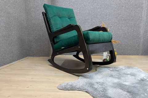 KONTES SALLANAN SANDALYE, ZÜMRÜT YEŞİL, WENGE SİYAH AYAH